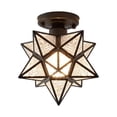 thumbnail image 1 of Black Diamond Pattern Five Point Star Ceiling Lamp For Hallway Corridor Flush Mount Crystal Style Easy Installation Decorative Lighting Compact Size Home Fixture, 1 of 5