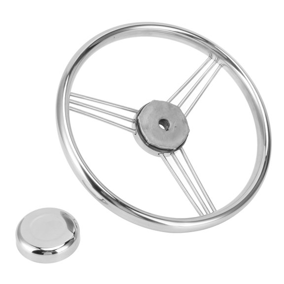 Generic 13.5in Stainless Steel Boat Steering Wheel - 9 Spoke 15 Yacht Steering Replacement