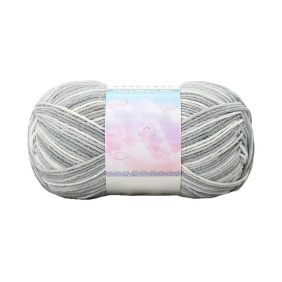 Generic 142 Yards Tie Dye Gradient Milk Cotton Yarn Soft Crochet Knitting Yarn Grey