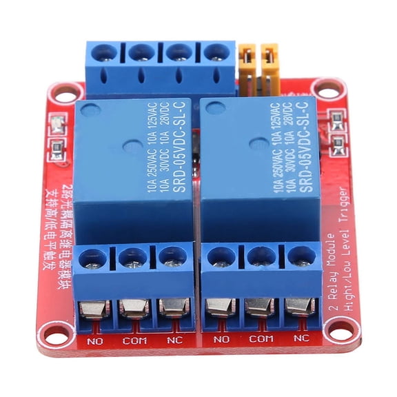 Generic 2 Channel Relay Module with Optocoupler Isolation, High and Low Level Trigger (5V) - Industrial Electrical Control Relay for Arduino/PLC Projects