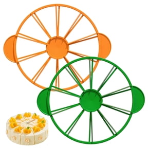 Generic 2-Pack Adjustable Cake Slicer and Server Set, Leaf-Shaped Cake Cutter for Even Slices, Food-Grade Material, Vibrant Green & Orange Set