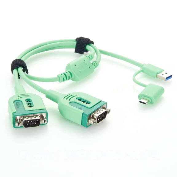 Generic 2 Port USB A & USB C to Dual DB9 Male RS232 Serial Cable With FTDI Chipset USB Serial COM Port Adapter for Windows, Linux
