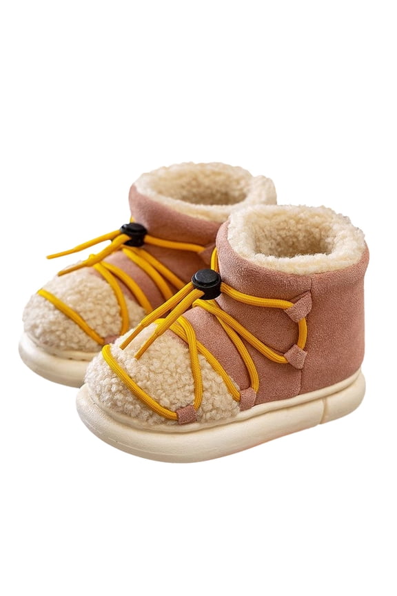 2 to 5 Years Child Shoes Boys Girls Winter Warm Thick Furry Shoes Flat Heel Casual Home Cotton Slippers Snow Boots