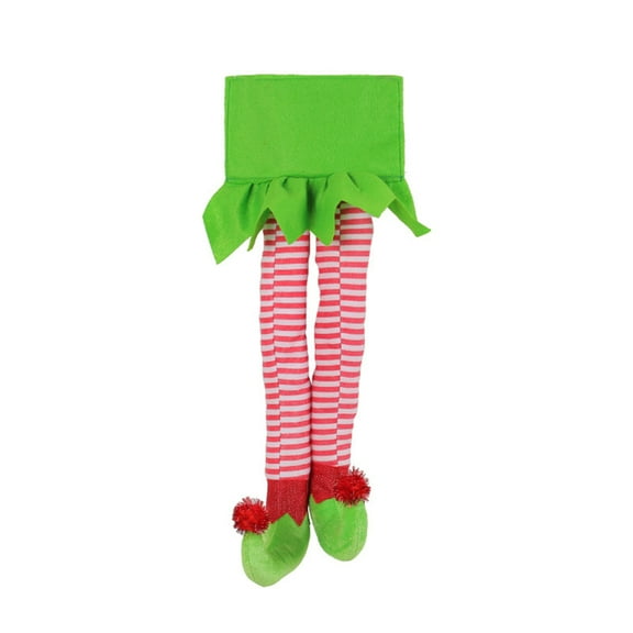 Generic 20'' Christmas Elf Legs Tree Decorations Stuffed Elf Leg for Xmas Home Party Tree Fireplace Ornaments (Green)