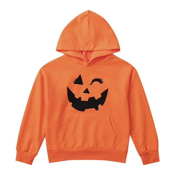 Generic 2024 New Children's Comfortable Hoodies Toddler Boys Girls Autumn Winter Halloween Clothes Fall Casual Long Sleeve Ghostface Print Hooded Sweatshirt Outfits(3-4 Years,Orange)