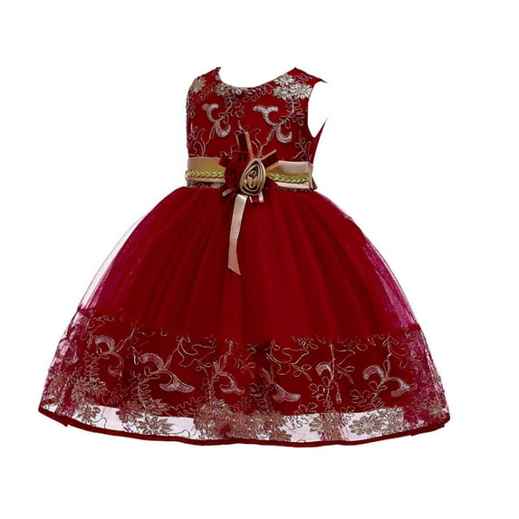 Generic 2024 New Children's Dress Lace Wedding Skirt Princess Dress Attended The Party To Attend The Event Elegant Sweet Autumn Winter Clothes (3-4Years Off-White)