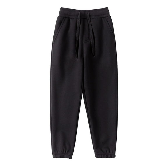 Generic 2024 New Clothing Toddler Boys Girls Long Pants with Pocket Autumn Winter with Plush Straps Children's Casual Pants Party Birthday School for Fashion Casual ﻿(7-9 Years,Black)