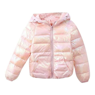Generic 2024 New Kids Coat Trendy Plus Size Boys/Girls Cotton Jacket Autumn/winter Solid Color Letter Printing Colorful Hooded Party Birthday School for Fashion Casual Breathable (4-5 Years,Pink)