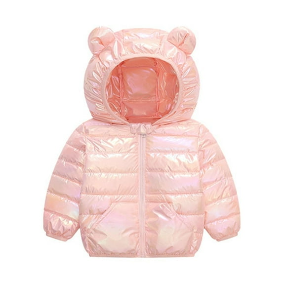 Generic Childrens Christmas Clothes Boys/Girls Cotton Jacket Autumn/Winter Cute Cartoon Colorful Hood Zippered Coat Party School Waterproof Hooded Windbreaker Coats(3-4 Years,Pink)