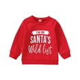 thumbnail image 1 of Generic 2024 New Soft Sweatshirts for Children's Xmas Kids Toddler Baby Boys Girls Letter Long Sleeve Cotton Autumn Winter Comfortable Sweatshirt Tops Christmas Outfit (6-12 Months,Red), 1 of 7