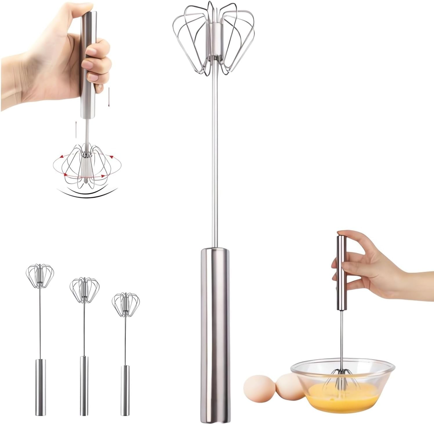 Generic 2024 New Stainless Steel Semi-Automatic Whisk, Egg Whisk Hand ...