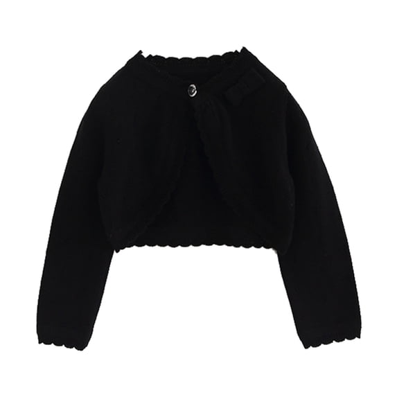 Toddler Baby Girls Long Sleeve Bolerđ¨ Cardigan Knitted Shruđ Button Lace Cropped Sweaters Tops Outwear Fall Shelf Bra