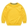 thumbnail image 1 of Generic 2025 New Toddler Girl Christmas Clothes Boys Girls Solid Color Long Sleeve Round Neck Pullover Sweatshirt Threaded Neckline6-12 MonthsYellow, 1 of 5