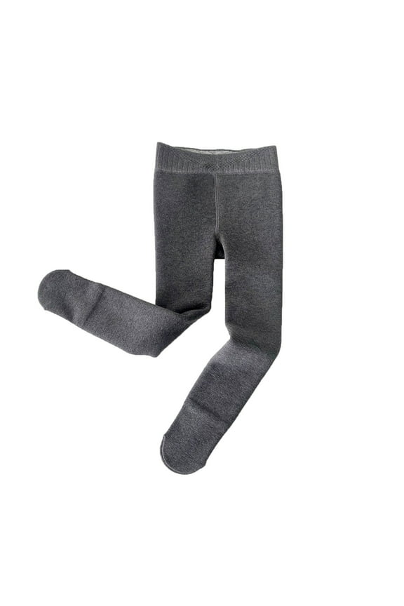 2025 New Toddler Girls Christmas Clothes Kids Baby Cotton Lined Warm Full Leggings Knitted Pantihose Stretchy Basic Full Length Pants Pantyhose for Winter Stocking12-14 YearsGrey