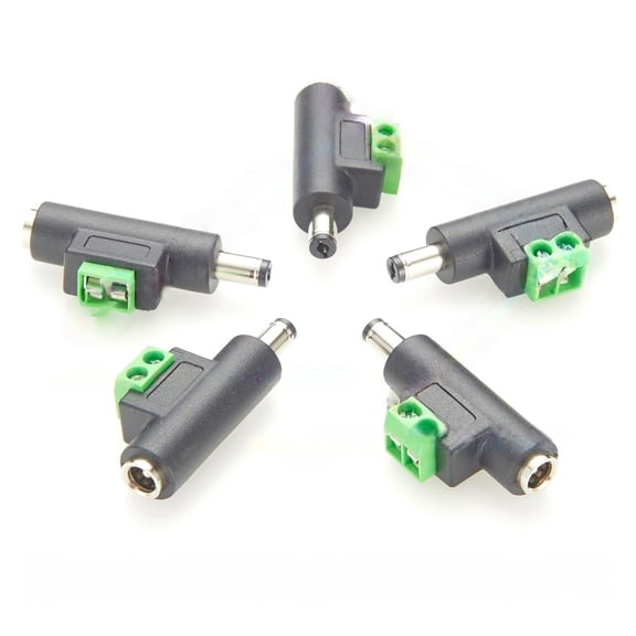 Generic 2A 50V DC 5.5*2.1mm Male to Female Adapter With Terminal Block DC Power Jack Plug Barrel Connector for CCTV Security Camera,LED