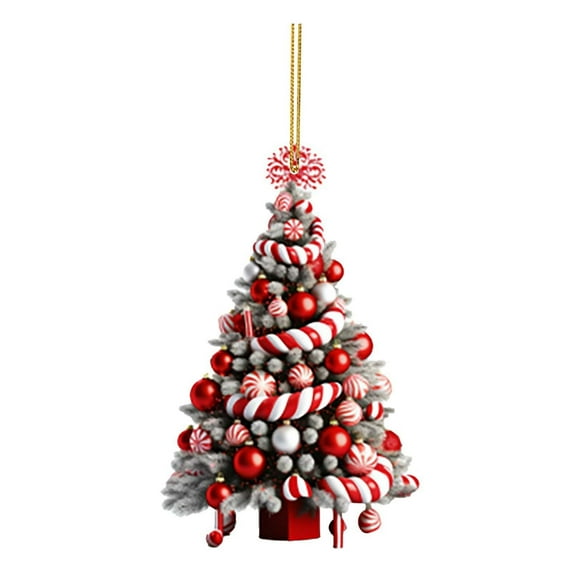 Generic 2D Acrylic Christmas Tree Pendant Ornament Holiday Seasonal Decor For New Year 2025 Festive Indoor Outdoor Hanging Decoration