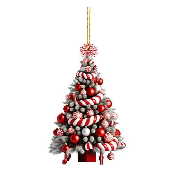 Generic 2D Acrylic Christmas Tree Pendant Ornament Holiday Seasonal Decor For New Year 2025 Festive Indoor Outdoor Hanging Decoration