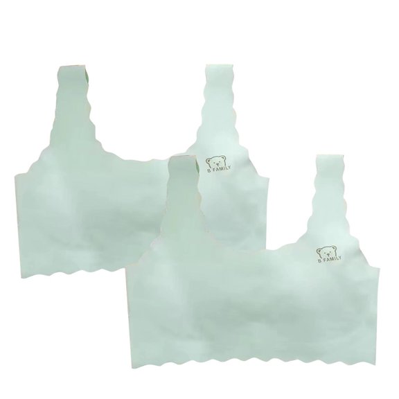 Generic 2PC Bras for Girls Seamless Cami Bralettes Sports Solid Vest Unpadded Bra