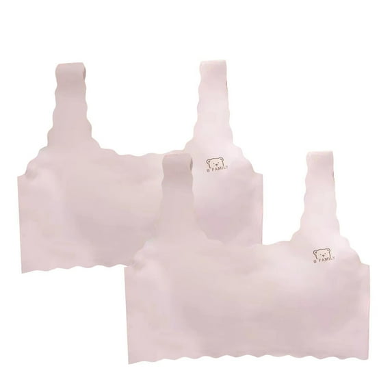 Generic 2PC Bras for Girls Seamless Cami Bralettes Sports Solid Vest Unpadded Bra