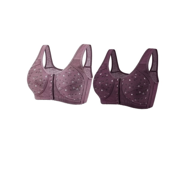 Generic 2PC Bras for Women, Charm Front Closure Bras for Women, Comfortable No Underwire Daisy Bra for Older Women