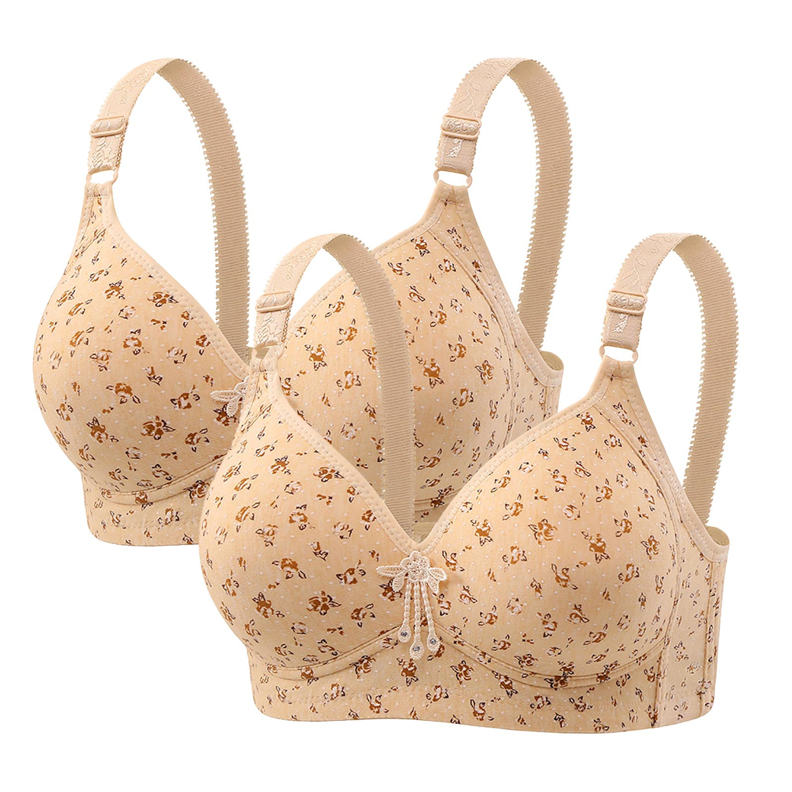 Generic 2PC Push Up Bra for Women No Underwire Uplift Sculpting T-Shirt Bra Full Coverage Bra Everyday Bra