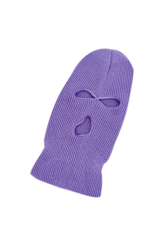 Generic 3-Hole Ski Mask Full Face Woolen Knitted Hat Warm Outdoor Cycling Mask Windproof Balaclava Candy Colored Unisex Beanie Winter Knitted Soft Warm Hat For Men/Women