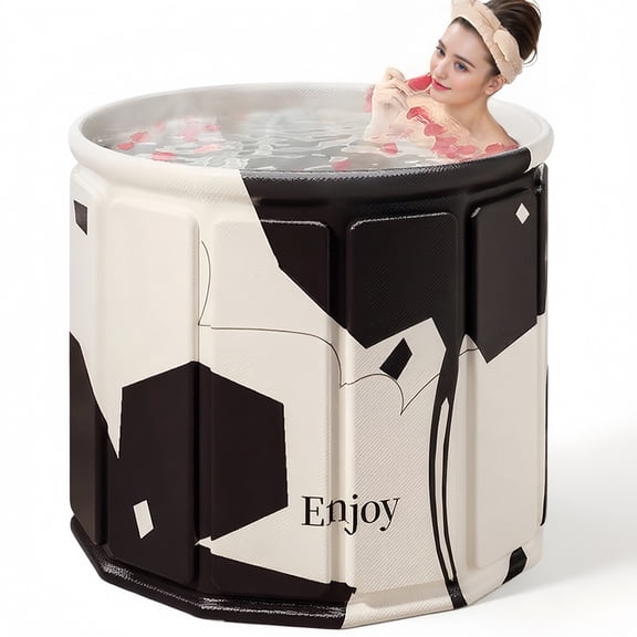 Generic 32 Inch Foldable Ice Bath Tub, Black Portable Cold Plunge for Home