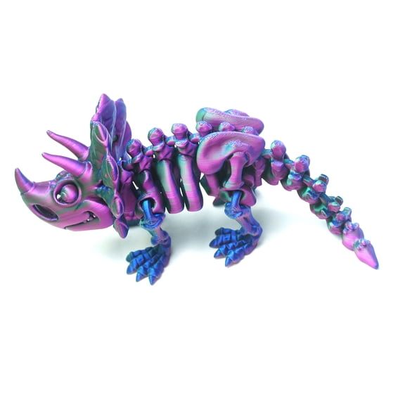 Generic 3D Printed Triceratops Dinosaur Model, Flexible Joints, Home Decor, Educational, Gift
