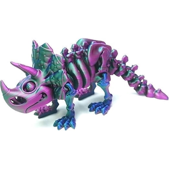 Generic 3D Printed Triceratops Dinosaur Model, Flexible Joints, Home Decor, Educational, Gift