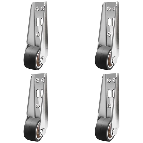 Generic 4-Pack 1-Inch Heavy Duty Vertical Track Roller Wheels, Side Mount Casters with Double Bearings, Quiet Non-Scratch TPR Wheels for Sliding Wardrobe Doors, Cabinets, Furniture, 16 Screws