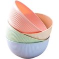 Reusable Plastic Kitchenware Generic 4-Piece Plastic Bowl Set Light Colors Reusable Microwave ...