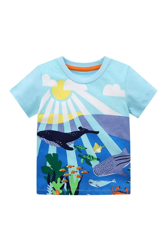 Toddler Boys' And Girls' Short Sleeve Tees Cotton Casual Fun Pattern Crewneck Summer Top Clothes 3 Year Old Girl Gifts
