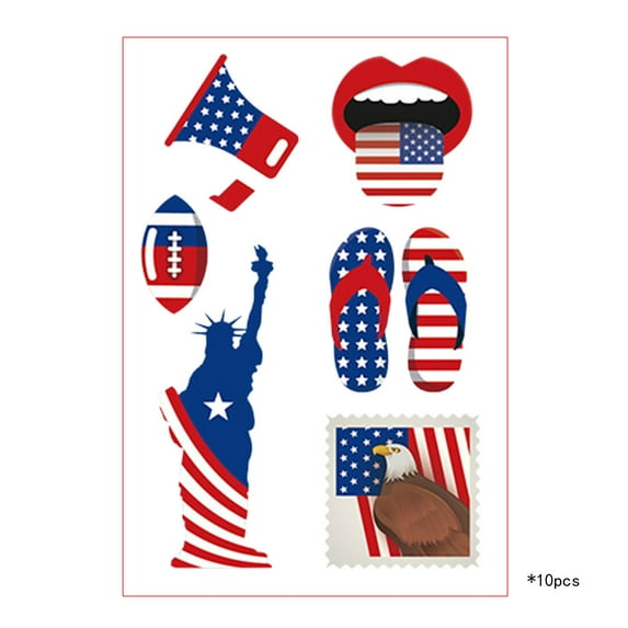 Luminous Independence Day Sticker Flag Party Luminous Disposable Temporary Sticker