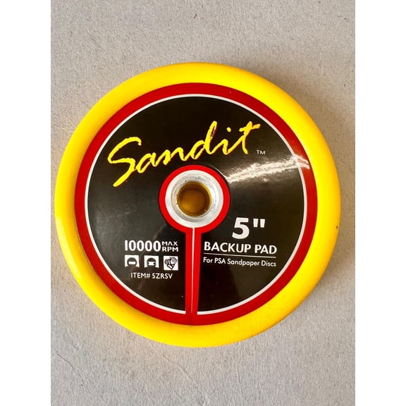 Generic 5" Backup PAD for PSA Sandpaper Discs, 5 Inch Vinyl Face, 36 Grit Aluminum Oxide, Compatible with Angle Grinder, 10000 RPM, Made of Vinyl, PolyUrethane