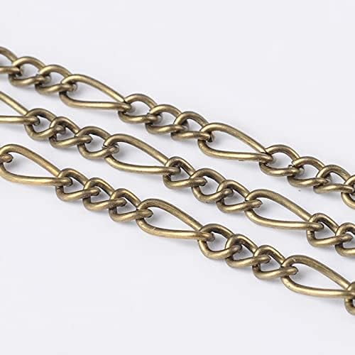 Generic 5 M Iron Figaro Chains Mother-Son Chains with Spool Unwelded Fashion Stacking Jewelry Chain DIY