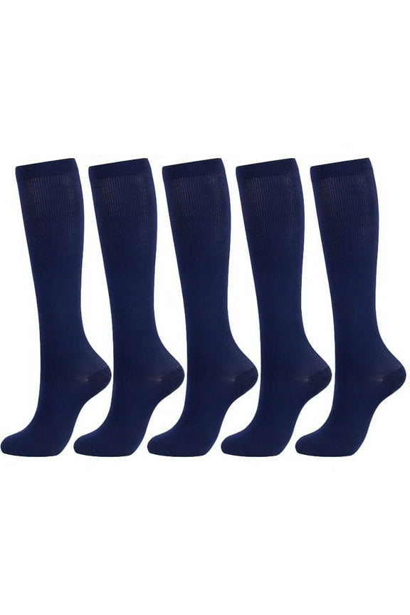5 Pairs Men And Women'S Breathable Athletic Compression Socks Sock Compression Socks Knee High Support Stockings For Men Women