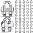 thumbnail image 1 of Generic 50 Pcs 1/8 Inches M3 Stainless Steel Wire Rope Cable Clip Clamp 304 Stainless Steel Wire Rope Clamp Clip Wire Cable Clamp Wire Rope Clips U Bolt Saddle Fastener, 1 of 6