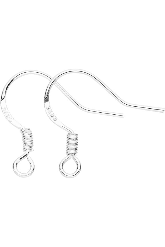 Generic 50 Pcs/25 Pairs 925 Silver Plated Earring Hooks, Fishhooks Ear Wires, DIY Jewelry Making Accessories, Silver, 0.615mm