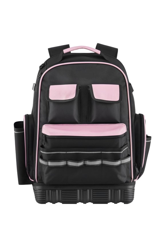Generic 56 Pockets Heavy Tool Backpack Laptop Compartment Molded Base for Electrician HVAC Techs