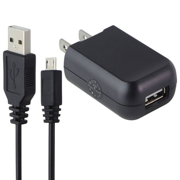 Generic (5V/1A) USB Wall Adapter + 3.3-Ft Micro-USB to USB Cable ...