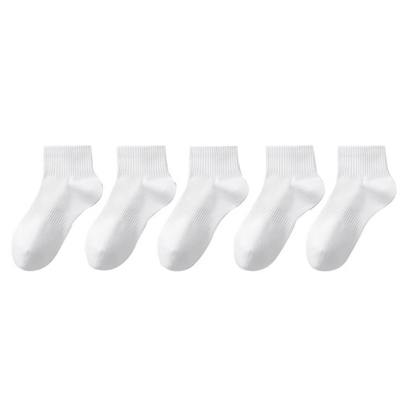 Generic 5pc Socks Breathable Men'S Athletic Socks Men's Summer Socks Sweat Absorbent Mid Tube Socks Black Business Sports Stockings Socks Athletic Men'S Ankle Socks