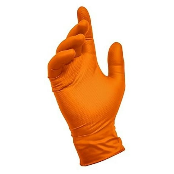 Generic 97500-26 Nitrile Traction Grip Hunting Glove, Orange, One Size, 10 Pack