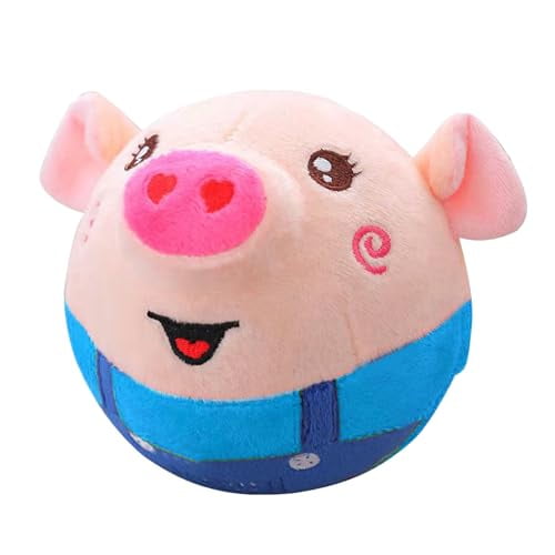Generic Active Moving Pet Plush Toy Interactive Dog Toys Talking Moving Dog Ball Toy,Interactive Dog Toys Squeaky Moving Dog Ball Toy,for Pets,Cats,Small and Medium Dogs,1,Smiling blue pig