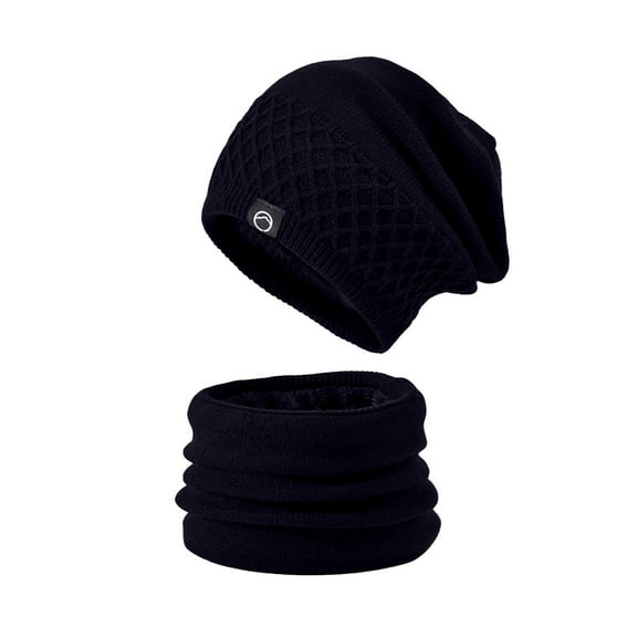 Generic Adult Winter Knit Hat Scarf Set Hat And Scarf 2pc Set Hood Ski Over Windproof Plush Hood Fuzzy Ski Winter Adjustable Women Men Coordinated Winter Hat Scarf Glove Set For Men And Women
