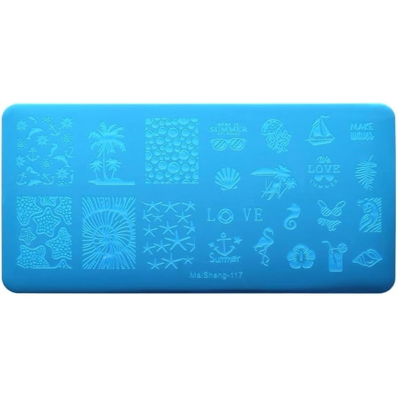 Generic Animal Pattern Nail Art Stamping Plates Rectangle Stamp Templates 120x60x0.5mm Metal Stainless Steel Color