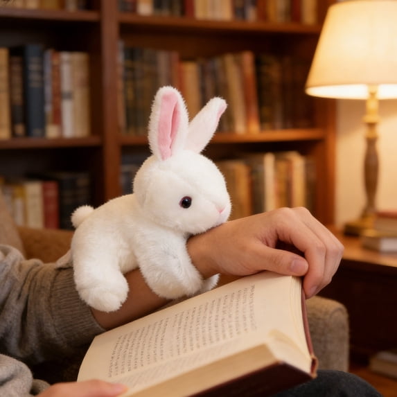 Generic Animal Slap Bracelet Rabbit Slap Bracelet Plush Bunny Stuffed Animal Hugger Snap Wristband for Kids Birthday Party