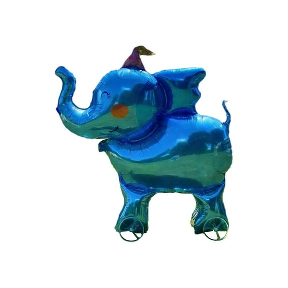 Generic Animal Walking Balloons - Giant 31.5 4D Stand-Up Cat/Dog/Tiger/Elephant Foil Balloon, Pull Rope & Wheels for Helium-Free Play, Interactive Kids Party Decoration & Toy (1 Set)