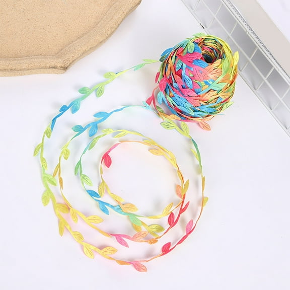 Generic Artificial Leaves Ribbon Decoration Fake Vines Leaves String Trim Ribbon Greenery Ivy Leaf Garland for Wedding Celebration Party Decoration and DIY Crafts Making