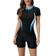 thumbnail image 1 of Generic Athletic One Piece Swimsuits for Women Zipper Up Bathing Suits Modest Boyleg Swimwear, 1 of 7