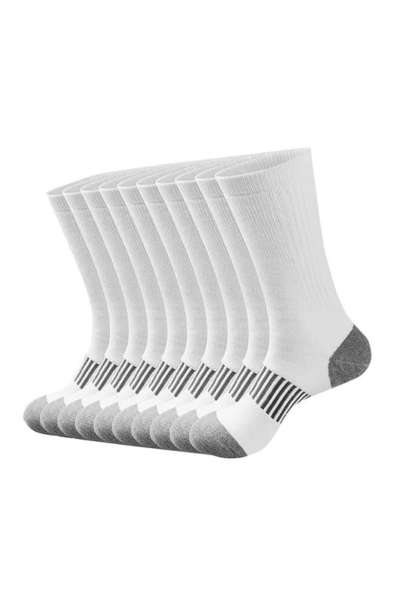 Athletic Socks Cushion Running Socks Performance Breathable Crew Socks Outdoor Sports Socks for Men 5 Pairs-Long
